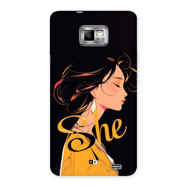 Yellow Lady Back Case for Galaxy S2
