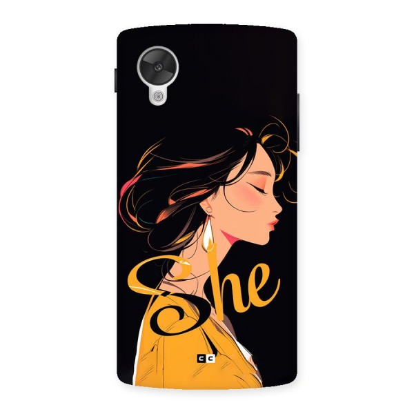 Yellow Lady Back Case for Google Nexus 5