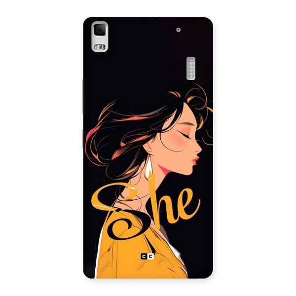 Yellow Lady Back Case for Lenovo K3 Note