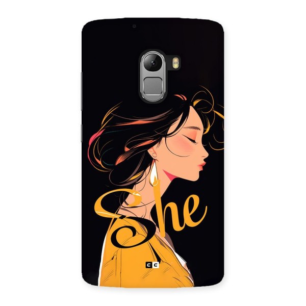 Yellow Lady Back Case for Lenovo K4 Note