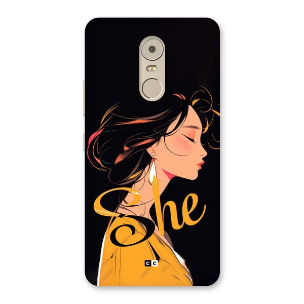Yellow Lady Back Case for Lenovo K6 Note