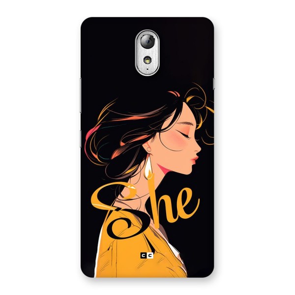 Yellow Lady Back Case for Lenovo Vibe P1M