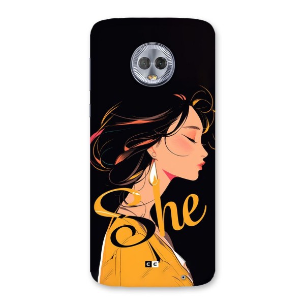 Yellow Lady Back Case for Moto G6 Plus