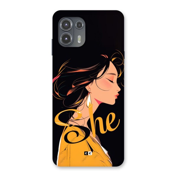 Yellow Lady Back Case for Motorola Edge 20 Fusion