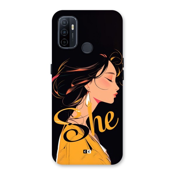 Yellow Lady Back Case for Oppo A32