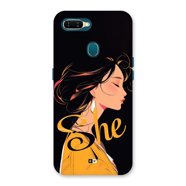 Yellow Lady Back Case for Oppo A7