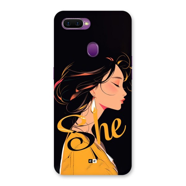 Yellow Lady Back Case for Oppo F9