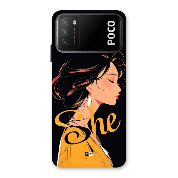 Yellow Lady Back Case for Poco M3