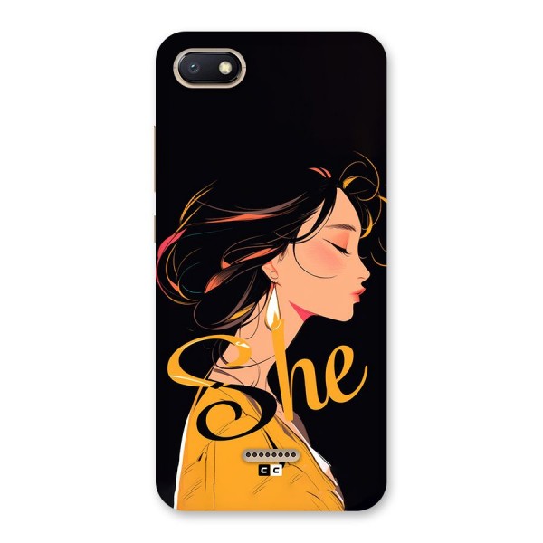 Yellow Lady Back Case for Redmi 6A