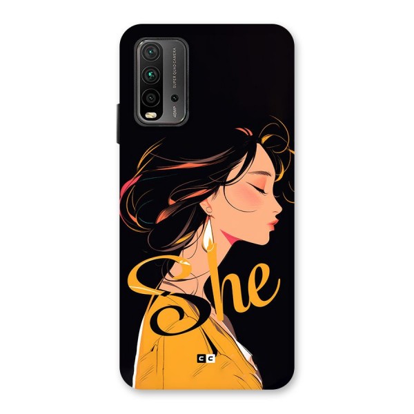 Yellow Lady Back Case for Redmi 9 Power