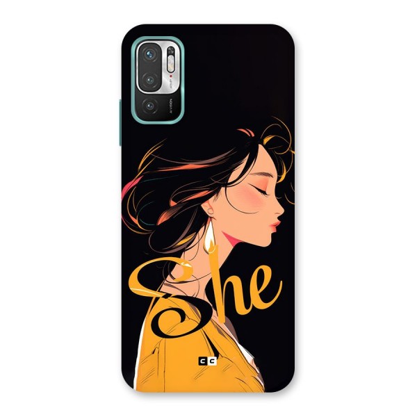 Yellow Lady Back Case for Redmi Note 10T 5G