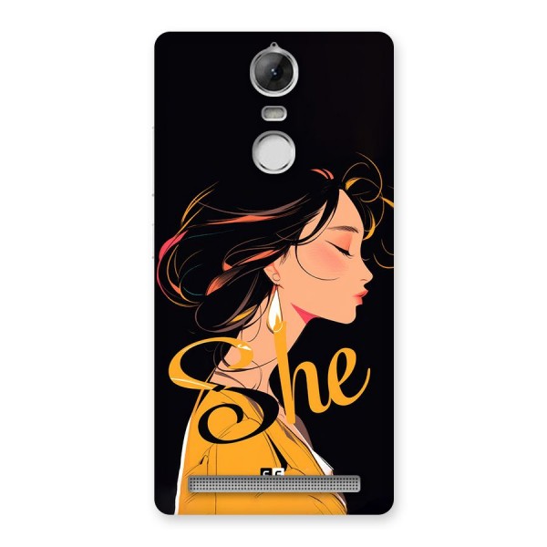 Yellow Lady Back Case for Vibe K5 Note