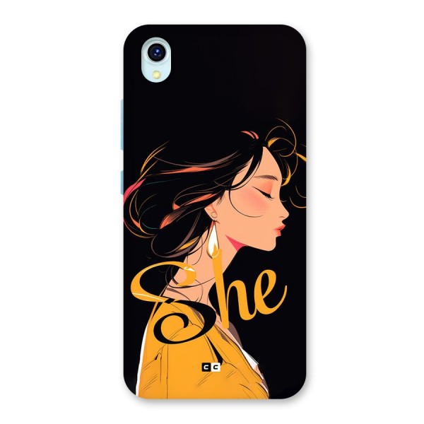 Yellow Lady Back Case for Vivo Y1s