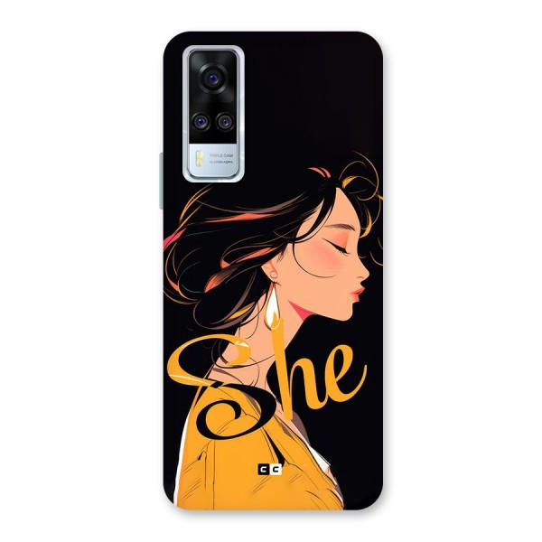 Yellow Lady Back Case for Vivo Y51A