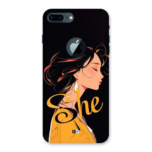 Yellow Lady Back Case for iPhone 7 Plus Logo Cut
