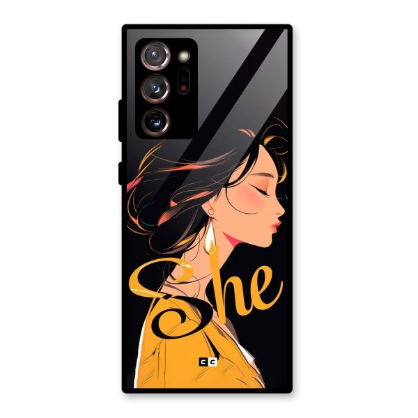 Yellow Lady Glass Back Case for Galaxy Note 20 Ultra