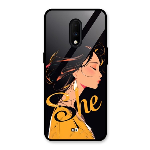 Yellow Lady Glass Back Case for OnePlus 7