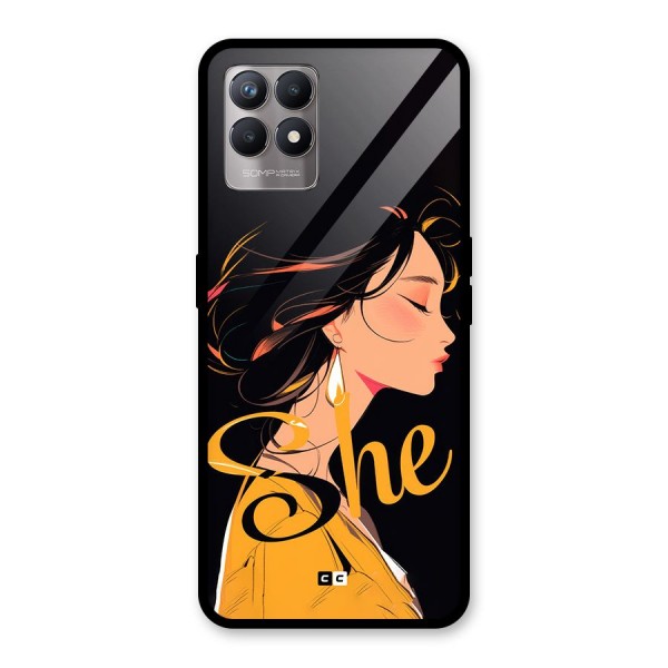 Yellow Lady Glass Back Case for Realme Narzo 50
