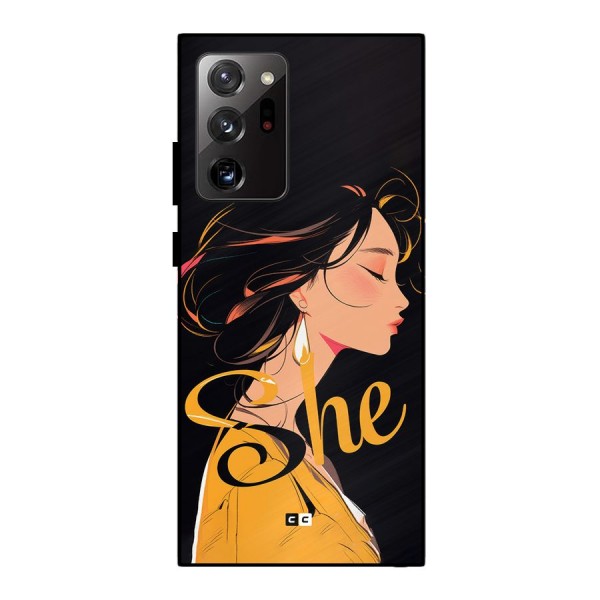 Yellow Lady Metal Back Case for Galaxy Note 20 Ultra