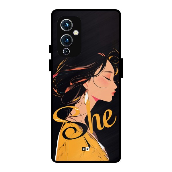 Yellow Lady Metal Back Case for OnePlus 9