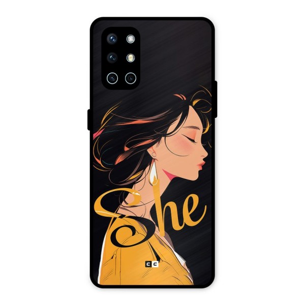 Yellow Lady Metal Back Case for OnePlus 9R