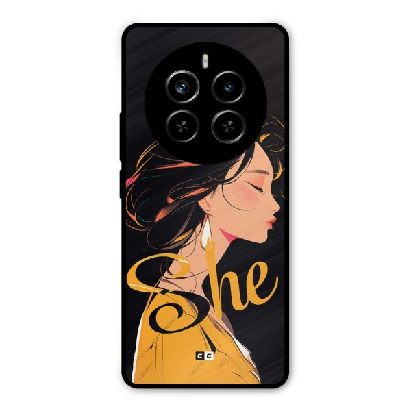 Yellow Lady Metal Back Case for Realme P1 Pro