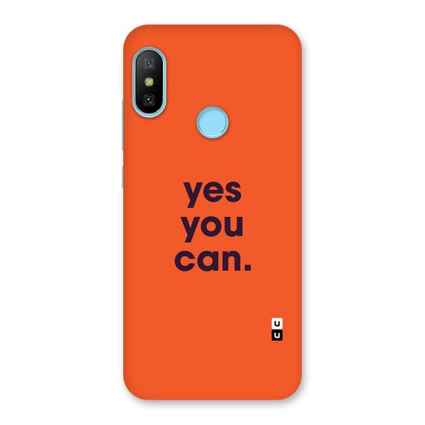 Yes You Can Minimal Typography Back Case for Redmi 6 Pro