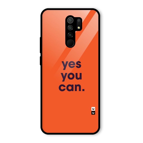 Yes You Can Minimal Typography Glass Back Case for Redmi 9 Prime