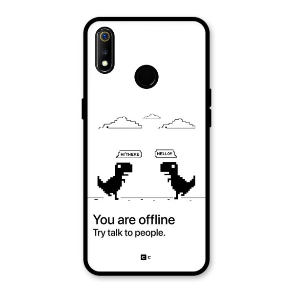 You Are Offline Glass Back Case for Realme 3