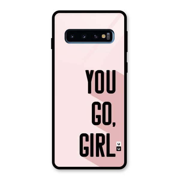 You Go Girl Shadow Glass Back Case for Galaxy S10