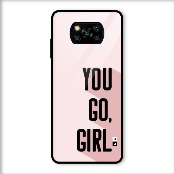 You Go Girl Shadow Glass Back Case for Poco X3