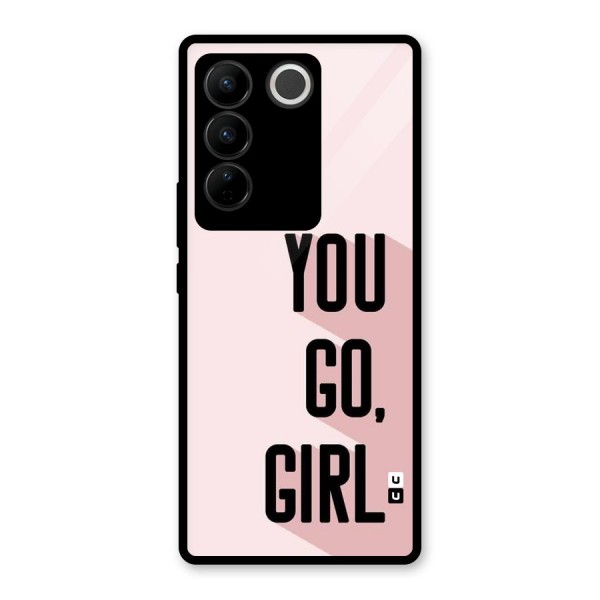 You Go Girl Shadow Glass Back Case for Vivo V27