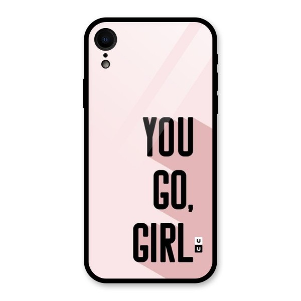 You Go Girl Shadow Glass Back Case for iPhone XR