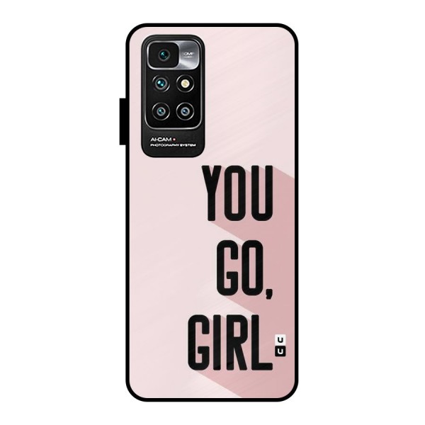 You Go Girl Shadow Metal Back Case for Redmi 10 Prime