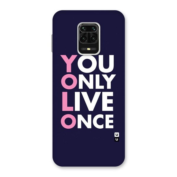 You Live Only Once Back Case for Redmi Note 9 Pro Max