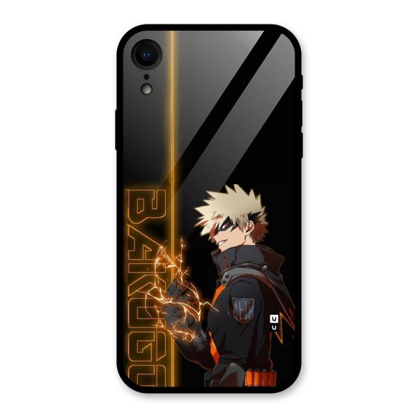Young Bakugo Glass Back Case for iPhone XR