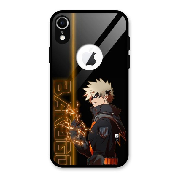 Young Bakugo Glass Back Case for iPhone XR Logo Cut