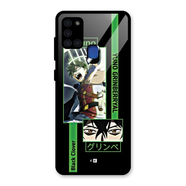Yuno Black Clover Glass Back Case for Galaxy A21s