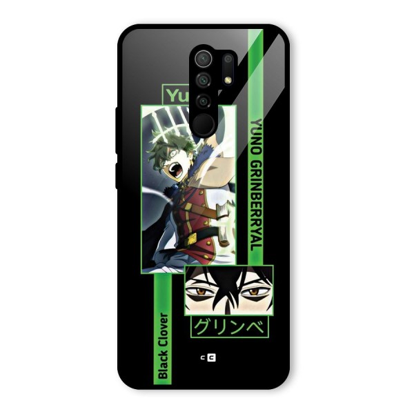 Yuno Black Clover Glass Back Case for Redmi 9 Prime