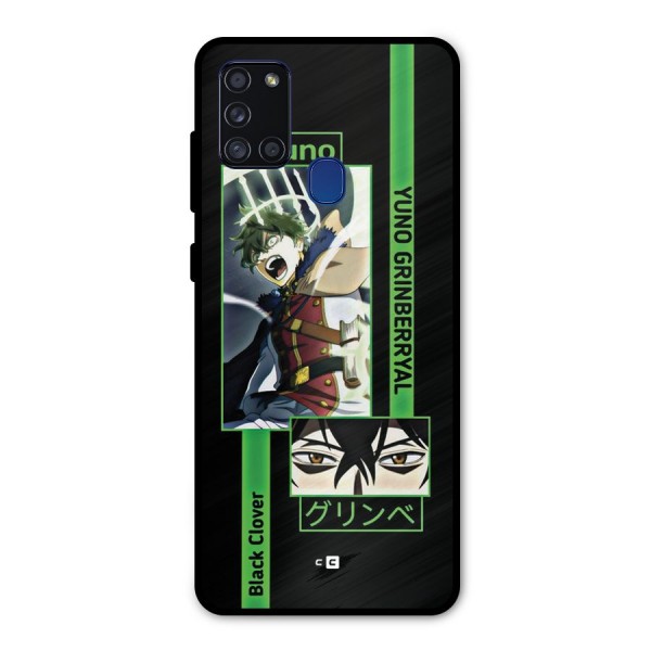Yuno Black Clover Metal Back Case for Galaxy A21s