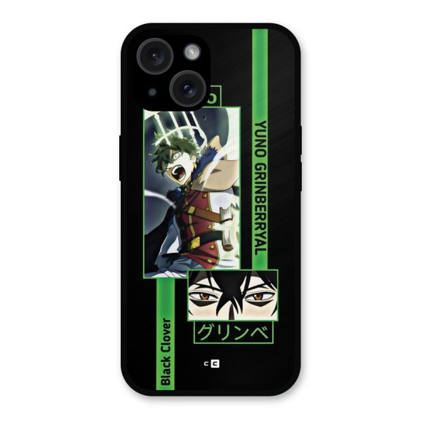 Yuno Black Clover Metal Back Case for iPhone 15