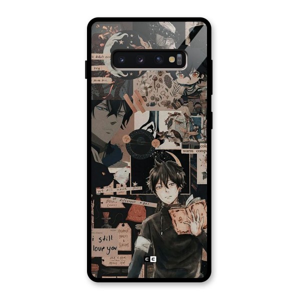 Yuno Collage Glass Back Case for Galaxy S10 Plus