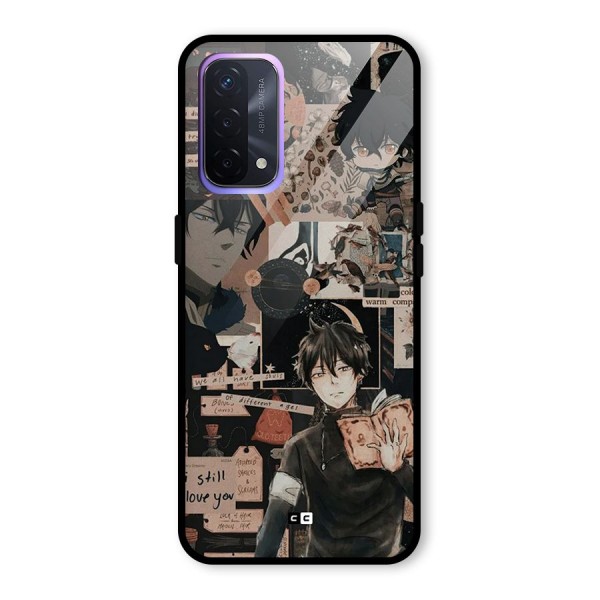 Yuno Collage Glass Back Case for Oppo A74 5G