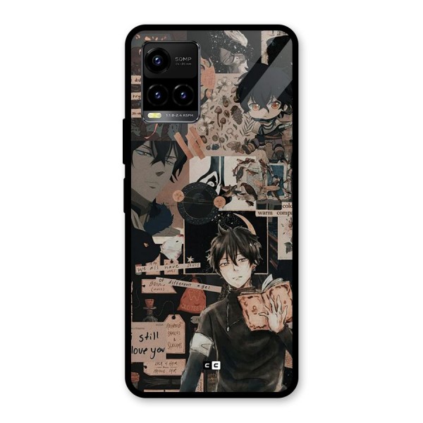 Yuno Collage Glass Back Case for Vivo Y33s