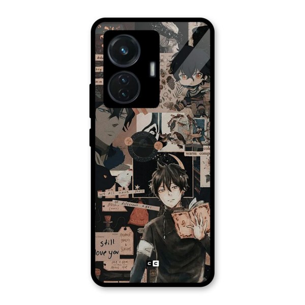 Yuno Collage Glass Back Case for iQOO Z6 44W