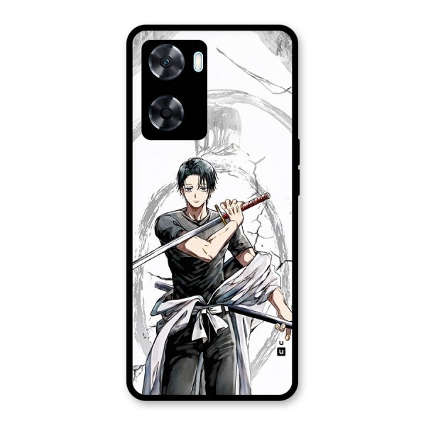 Yuta With Katana Glass Back Case for Oppo A77