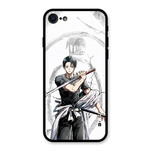 Yuta With Katana Glass Back Case for iPhone 8