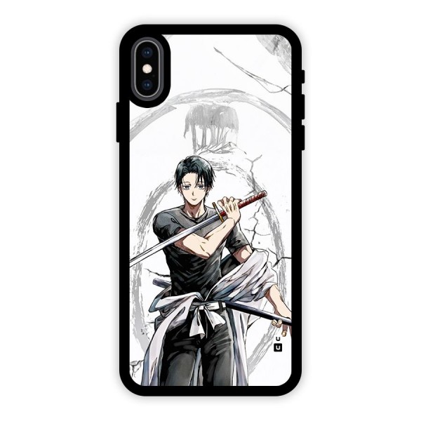 Yuta With Katana Glass Back Case for iPhone XS Max