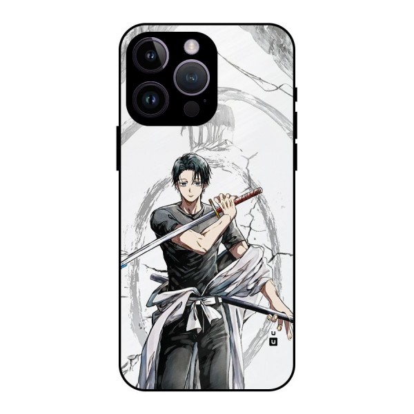 Yuta With Katana Metal Back Case for iPhone 14 Pro Max