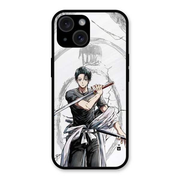 Yuta With Katana Metal Back Case for iPhone 15